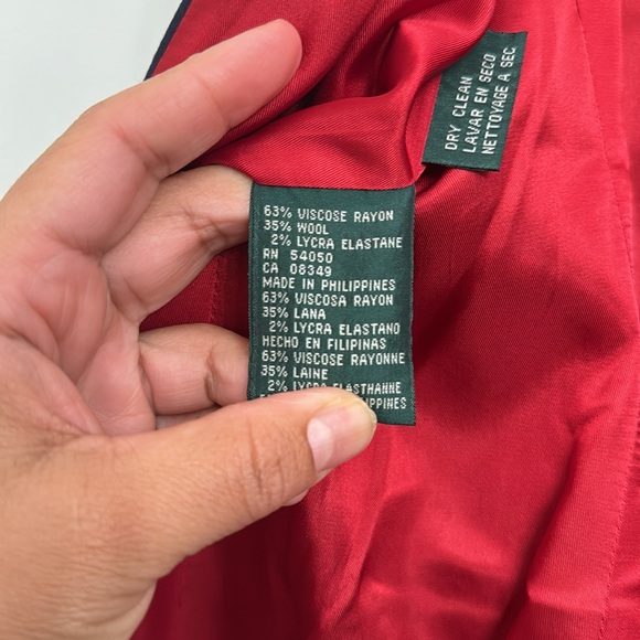 Lauren Ralph Lauren vintage navy and red blazer sz 12 - Picture 8 of 9